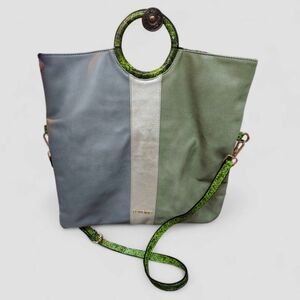 NWOT DukiDaso Green, Gray & Gold Tote